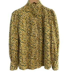 Frontier Classic Floral Print Western Top Womens Size Medium Cowgirl Yellowstone